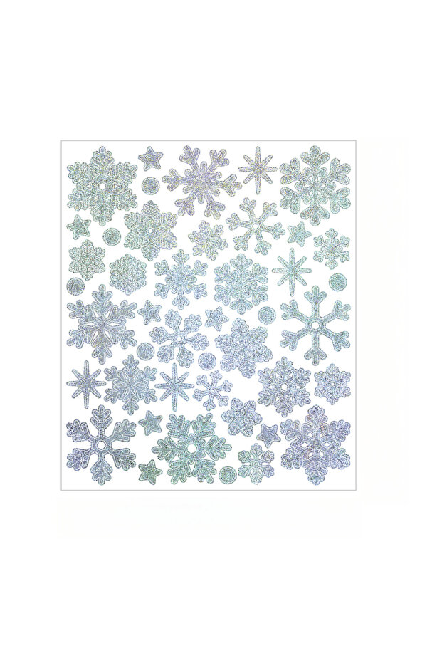 Silver 88pcs(2Zhang)Christmas Winter Snowflake Stickers,Gold Silver Laser Snowflake Holiday Party De