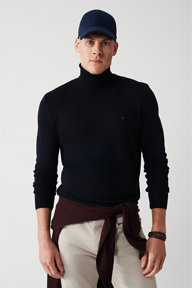 Erkek Lacivert Basic Kazak E005002 - 3