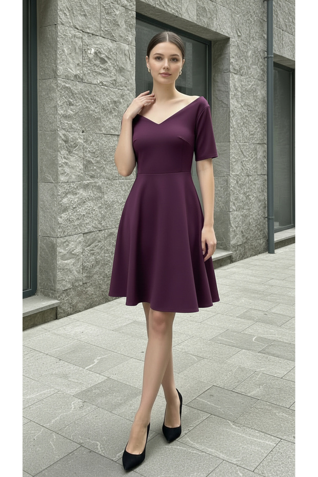 A-Line Mini Elbise - 5