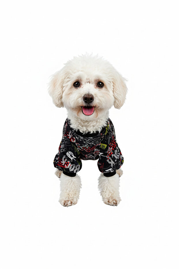 Cat-Dog Outfit with Guitar Pattern - Small Breed