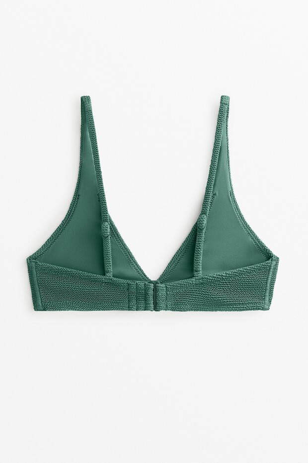 Halter crinkle bikini üstü - 4