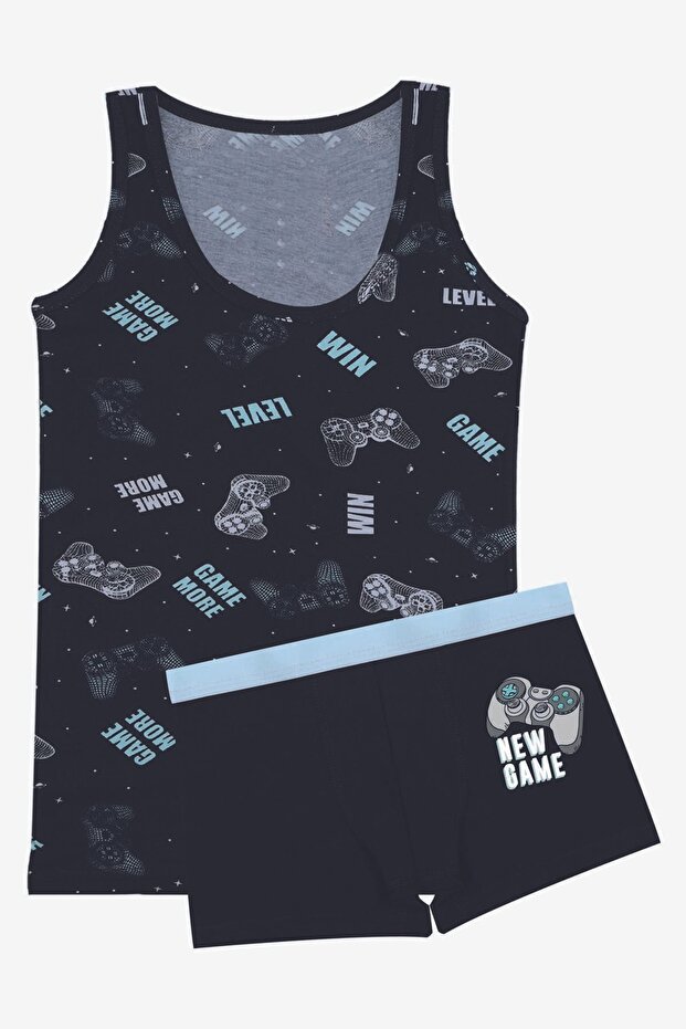 Boy's Joystick Patterned Athlete Boxer Suit