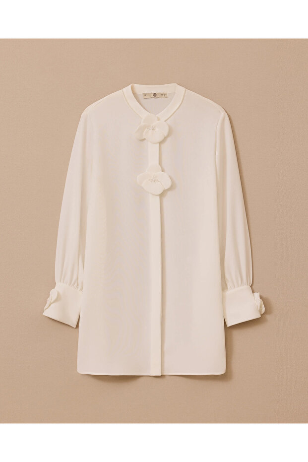 Çiçek Aplikeli Tunik - 6