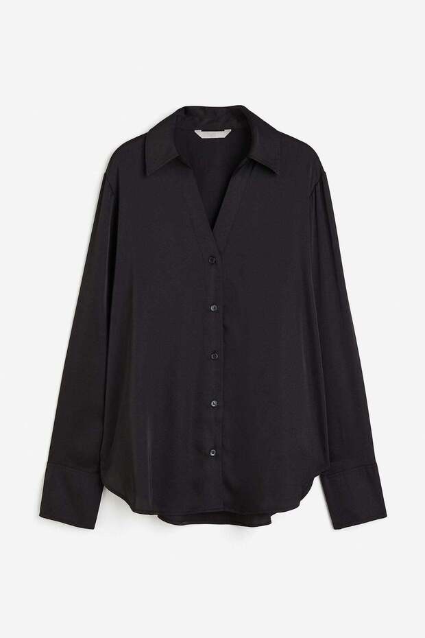 بلوزة برقبة على شكل حرف V - 5