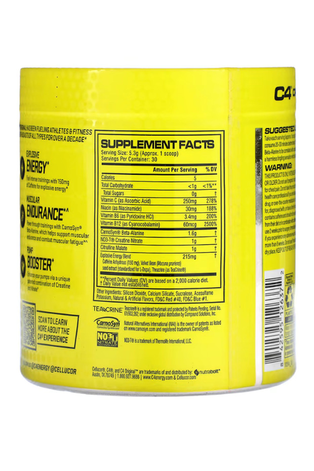 , C4 Original, Pre-Workout 30 Servis. Orj Abd Version, Avrupa Version değildir.55. - 4
