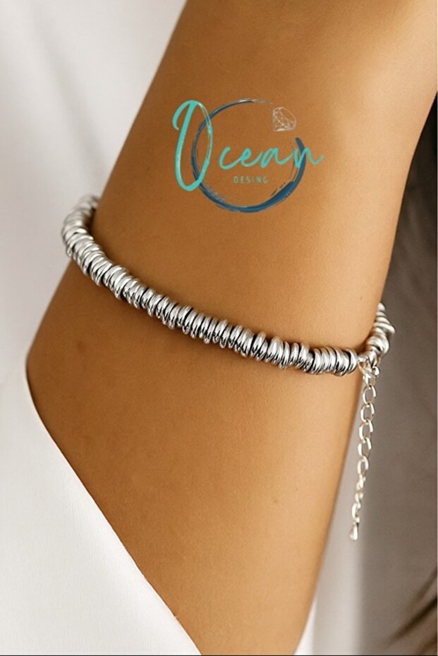 Silver Color Stainless Steel Minimal Multi Ring Women's Bracelet – Elegant Design
