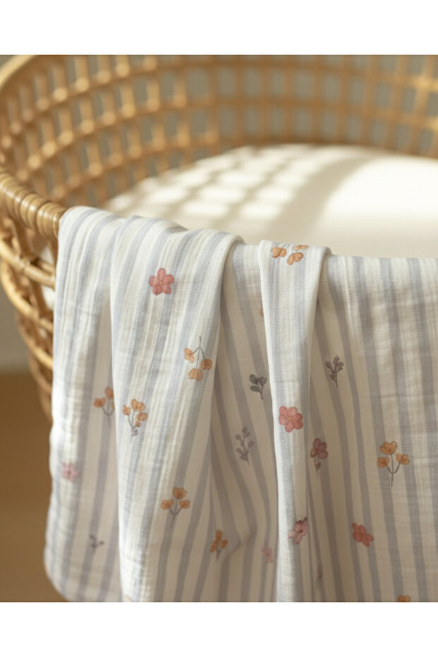 Grace - Blue Müslin Örtü - 1