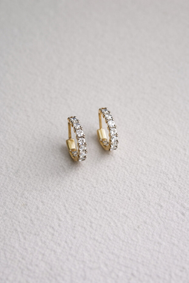Steel Rose Gold Diamond Model Row Stone Ring Niva Earrings -No Tarnishing-