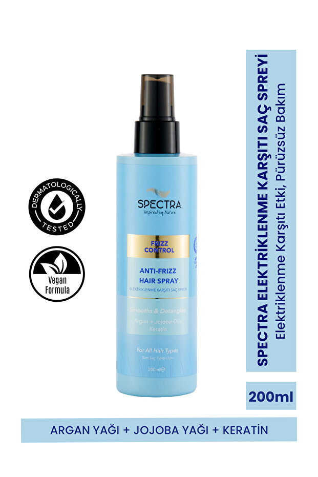 Spectra Care Elektriklenme Karşıtı (Argan Yağı + Jojoba Yağı + Keratin ) Saç Spreyi - 200 ML