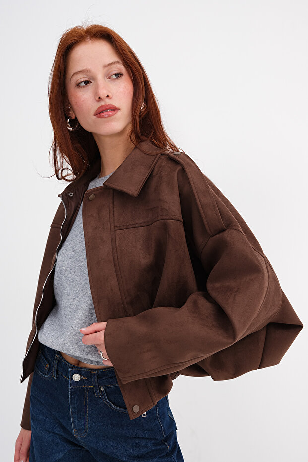 Süet Bomber Ceket C141 - 1