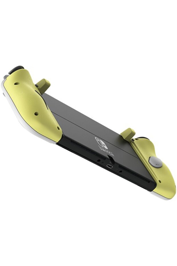 Nintendo Switch Oled - Compact Light Gray Yellow Split Pad Game Handle - 4