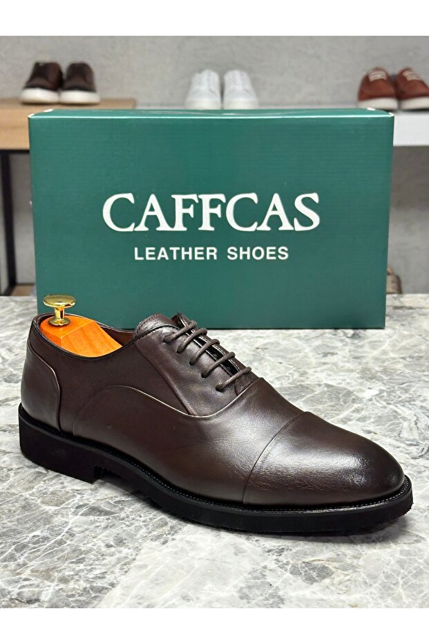 Genuine Leather Brown Handmade Classic Men's Shoes 213-01-E