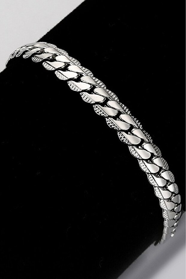 Scrunch Wicker Flat Snake Model Women Men Steel Bracelet Imprint Scb18