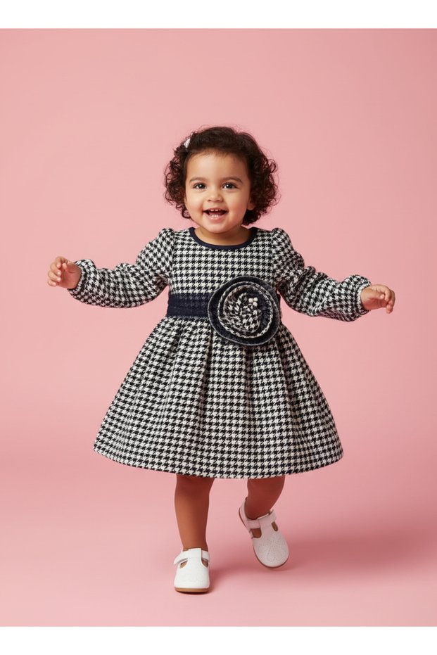 PUMPY FOOT PATTERNED BABY DRESS