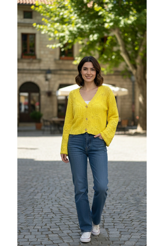 sarı hırka ceket
