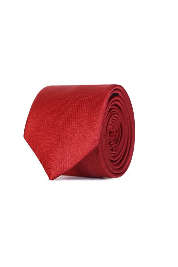 Men's Claret Red Basic Tie - 1