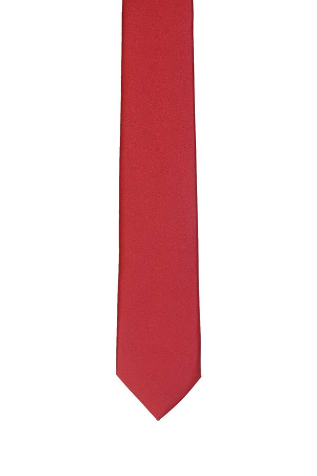 Men's Claret Red Basic Tie - 3