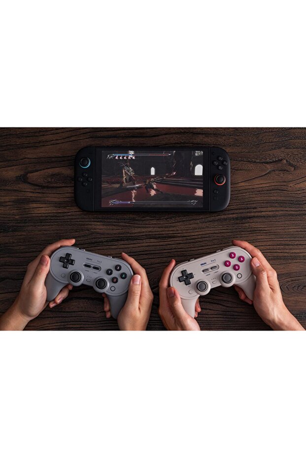 وحدة تحكم بلوتوث برو 3 لأجهزة نينتندو سويتش / سويتش 2، وويندوز، وأبل، وستيم أو إس، وأندرويد - رمادي - 8