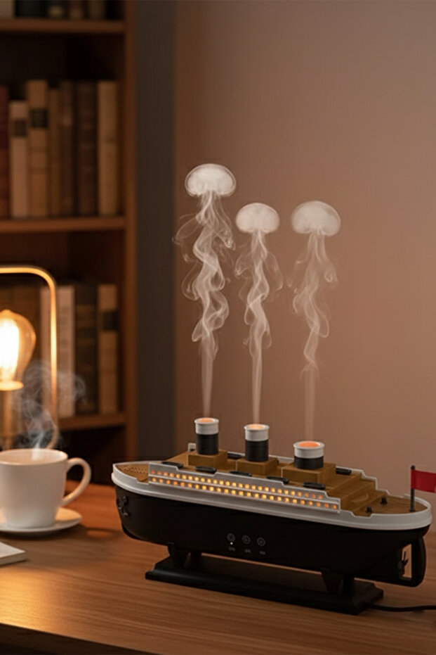 Titanic Aromatherapy Air Humidifier Efficient Ship Designed Diffuser for Preventing Dryness - 1