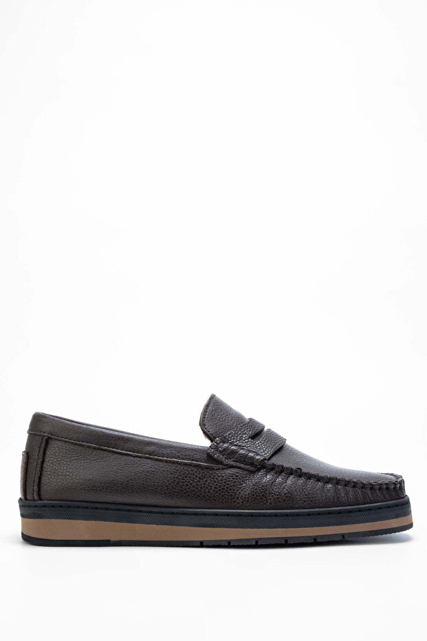Men's Genuine Leather Brown Loafer Shoes