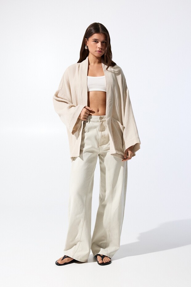 Dökümlü kimono ceket - 3