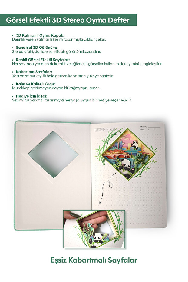 3D Panda Temalı Defter - 5