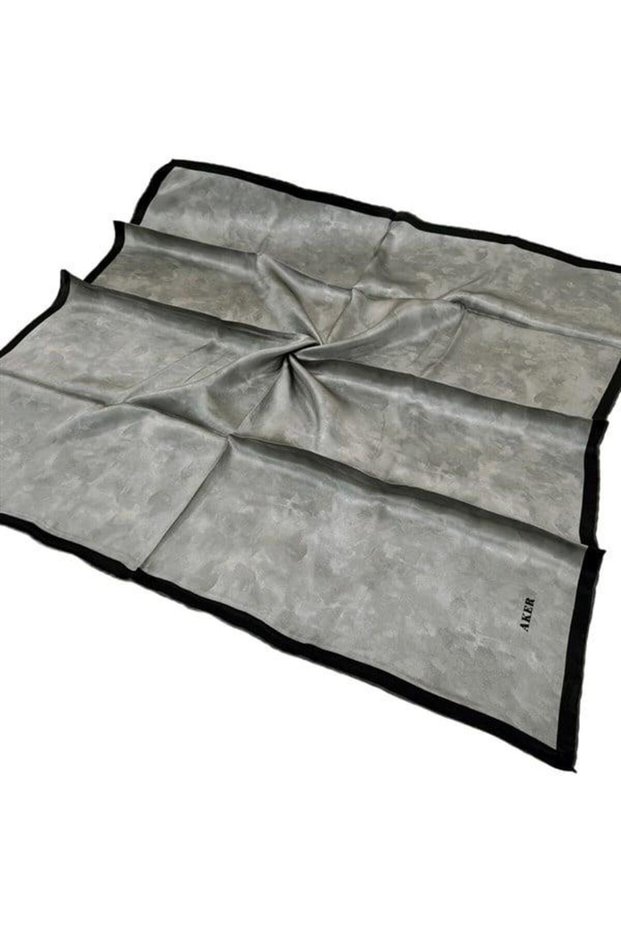 Silk Scarf - 7208701-375 Dark Gray Black Sura