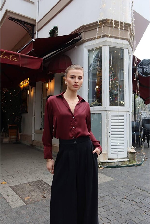 Basic Saten Gömlek - 1