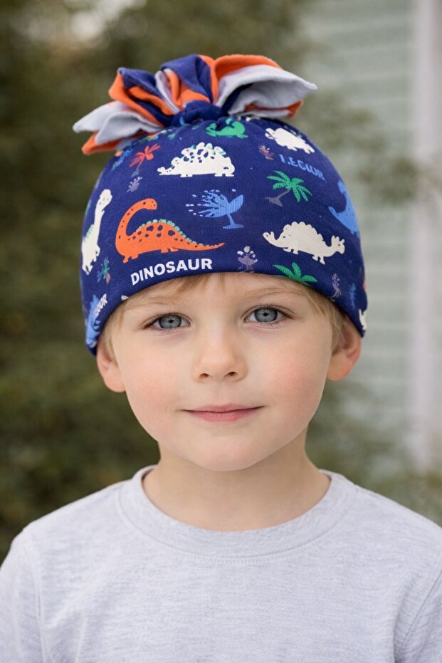 Figured Boys' Combed Cotton Hat