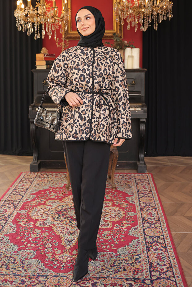 سترة مزخرفة بنمط المنك مع أزرار كبس - 2