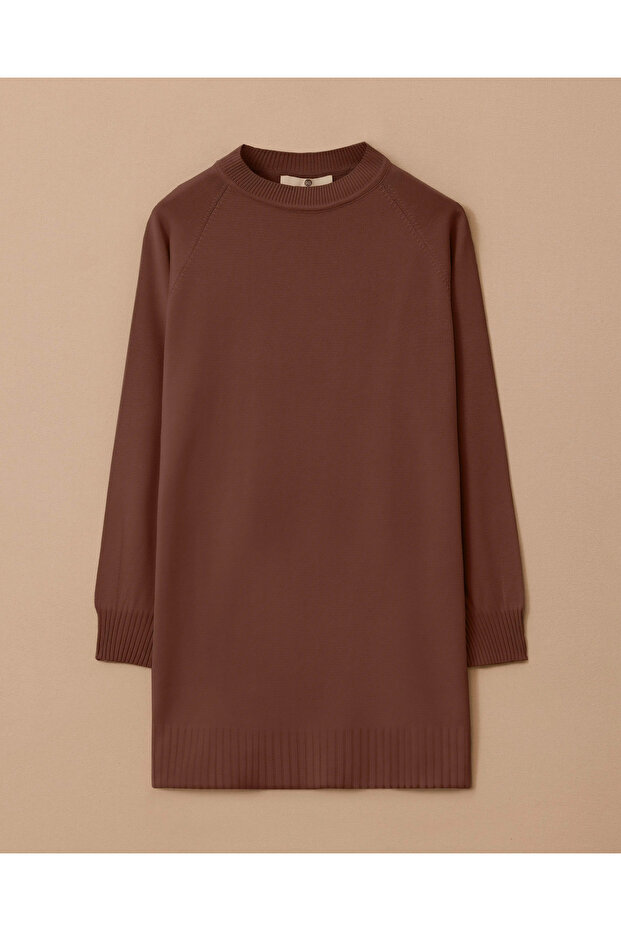 Uzun Kollu Basic Triko Tunik - 6