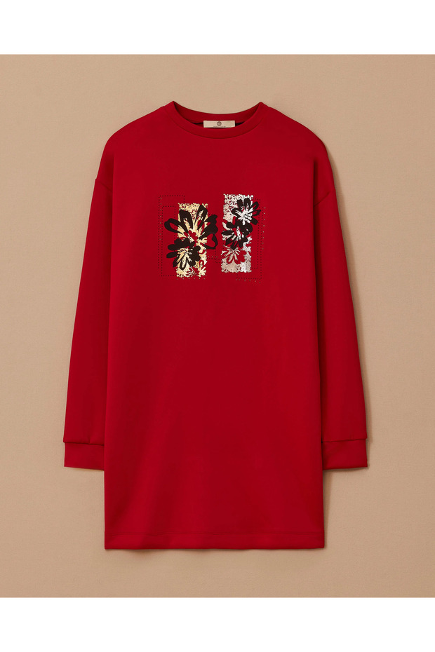 Çiçek Baskılı Sweatshirt - 6