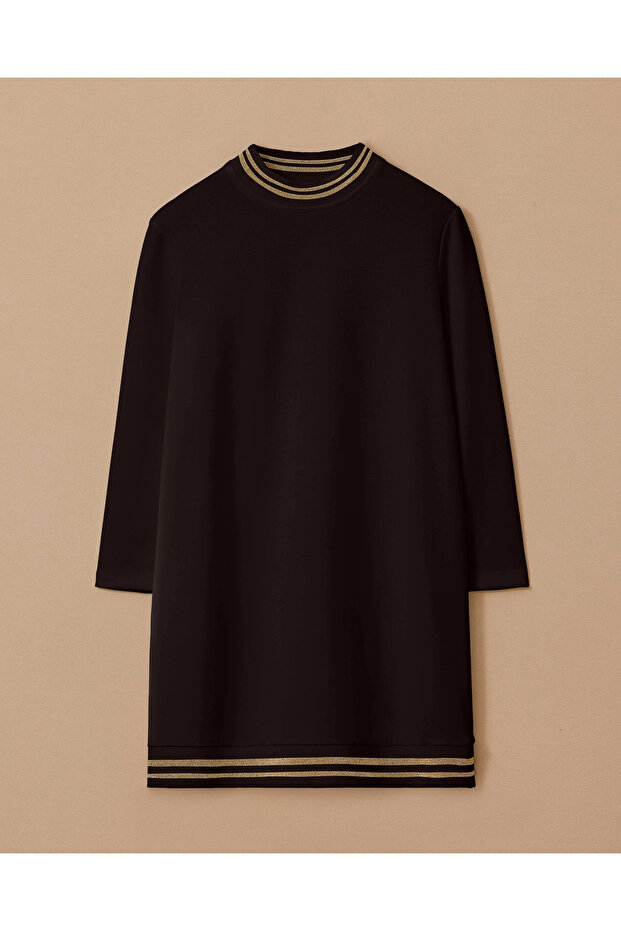 Şerit Detaylı Basic Tunik - 6