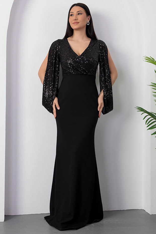 Üst Pulpayet Alt Dalgıç Uzun Abiye Elbise 13086 - 6