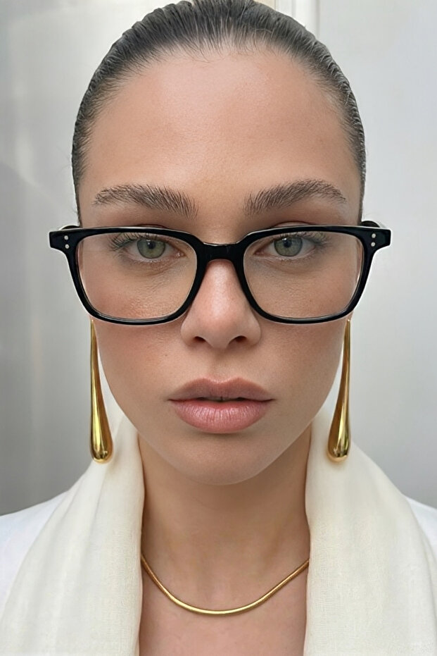 Unisex Vintage Blue Block Glasses