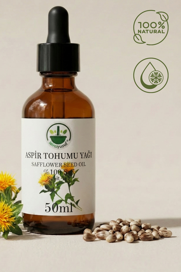 Cold Pressed Safflower Seed Oil (Safflower Oil – Carthamus Tinctorius) 100% Pure Natural 50 ml