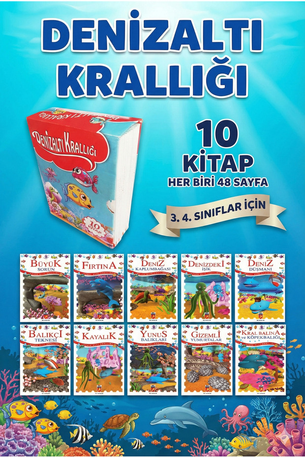 Tay Yayınları Denizaltı Krallığı Hikâye Seti Çocuklar İçin Eğitici Öğretici 10 Kitap
