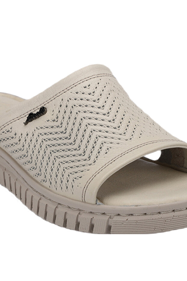 SOFIA-G Kadın Deri Terlik Ekru - 4