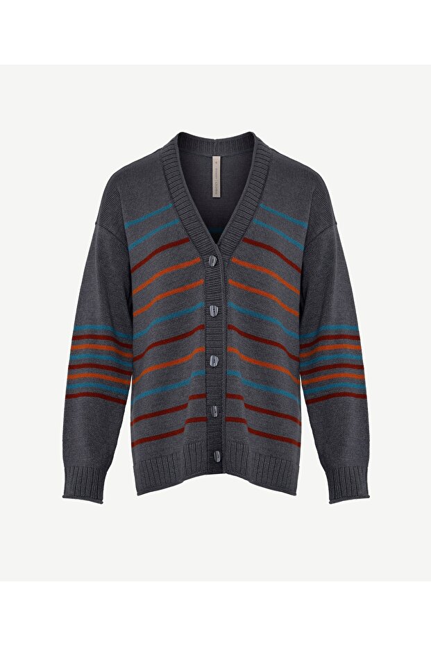 V Yaka Oversıze Hırka - 4