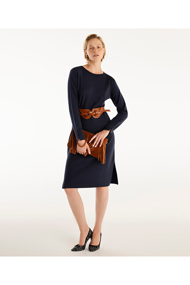 Midi Triko Elbise - 5