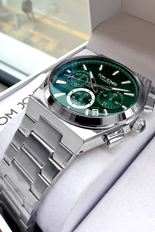 Men's Wristwatch 3 Atm Waterproof Silver Color Steel Strap