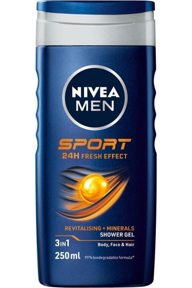 Men Sports Shower Gel 250 Ml, 3 in 1 Use, Body, Face and Hair, 24 Hour Freshness