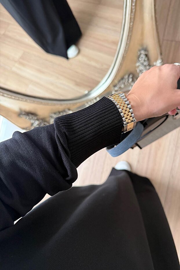 Merserize Tesettür Elbise - Siyah - 4