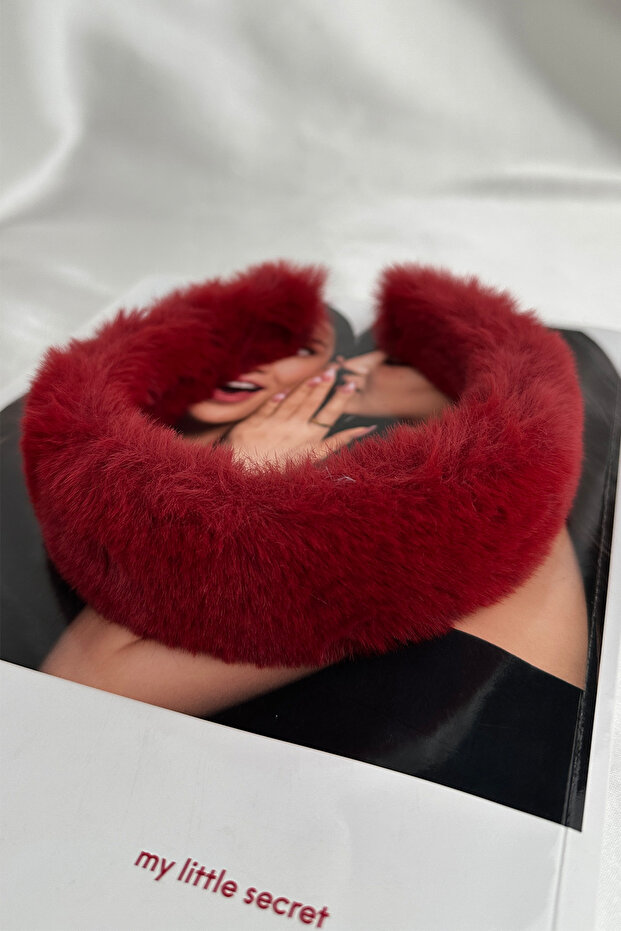 تاج من القطيفة الناعمة بلون العنابي مع إسفنج - 5