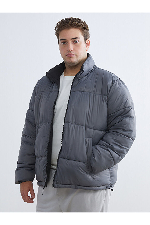 Vizyon New Season Comfortable Fit Mock Neck Men's Puffer Jacket