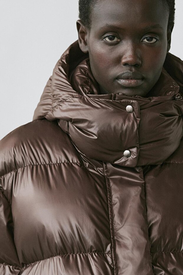 Parlak şişme mont - 2