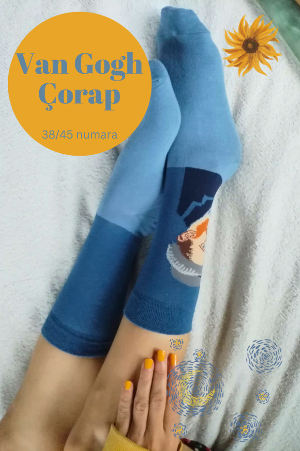 جوارب فان جوخ منقوشة للجنسين-38/45 - 3