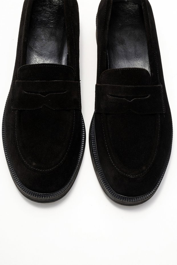 Black Suede Loafer Genuine Leather Women Shoes Real Suede Leather Women Moccasin Casual College Shoes
