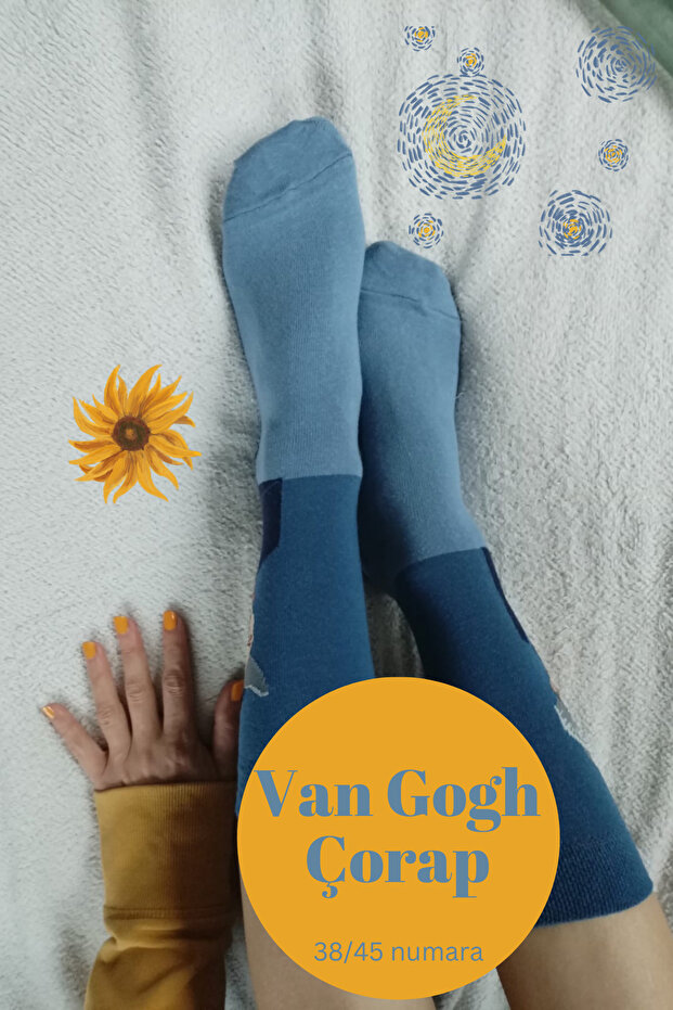 جوارب فان جوخ منقوشة للجنسين-38/45 - 2