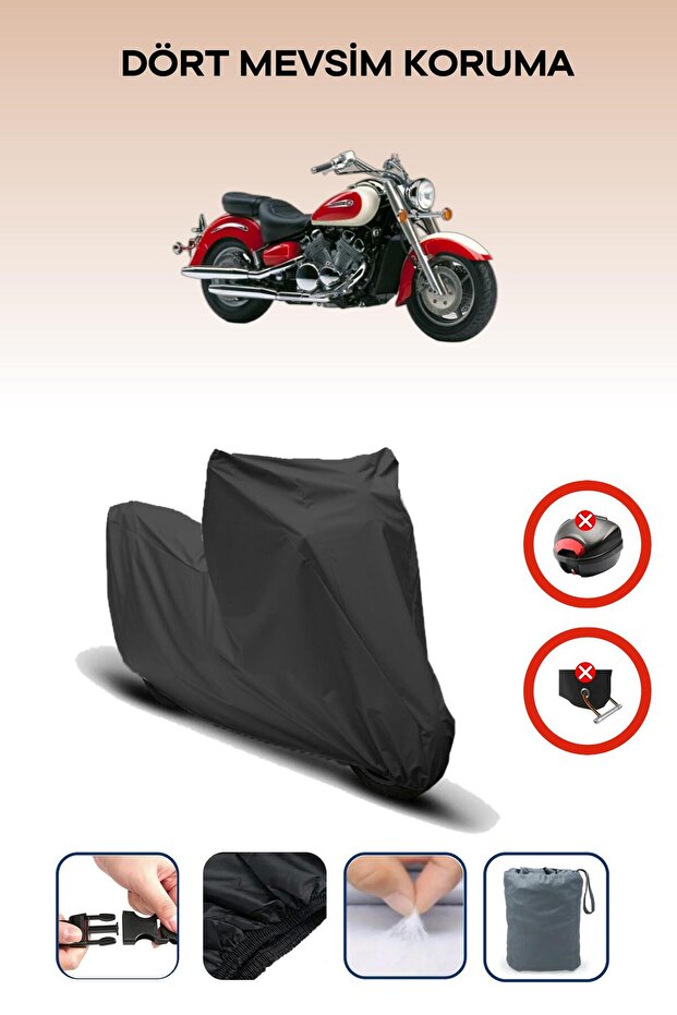 Black Rear Bag Lock Incompatible Yamaha Royal Star Xvz 1300 Compatible Motorcycle Canvas, 4Seasons